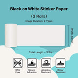 ViralStationery™  5 non-adhesive & 5 adhesive Thermal Paper For mini printer丨10 Rolls